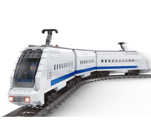 Modern Passenger Train Building Block Set