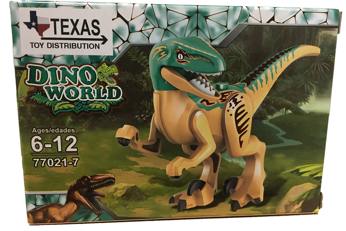 Dino Brick Set Velociraptor (Sea Green)