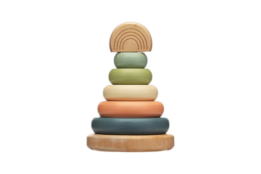 Wooden Stacking Rainbow Tower